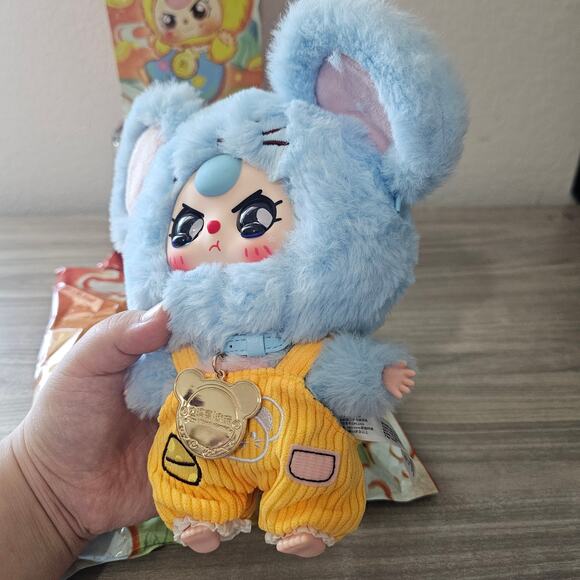 Baby Three Zodiac V2 CONFIRMED BOX SPEACIAL EYES Mouse Blue Plush Pendent - Picture 7 of 11